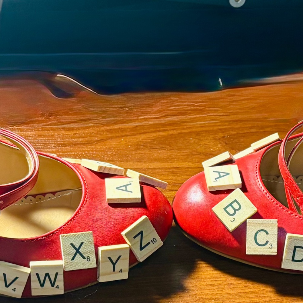 Upcycled Red Kitten heels